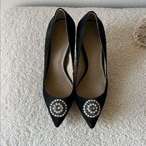 Black Women's Heels with Rhinestone 61/2